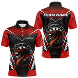 Maxcorners Maroon Cobra & Dartboard Men's Darts Polo Shirt - Custom Name For Darts Jersey LM1307
