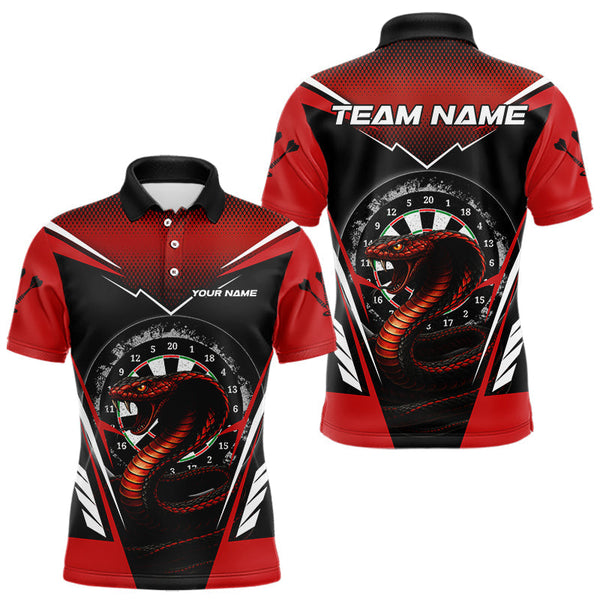 Maxcorners Maroon Cobra & Dartboard Men's Darts Polo Shirt - Custom Name For Darts Jersey LM1307