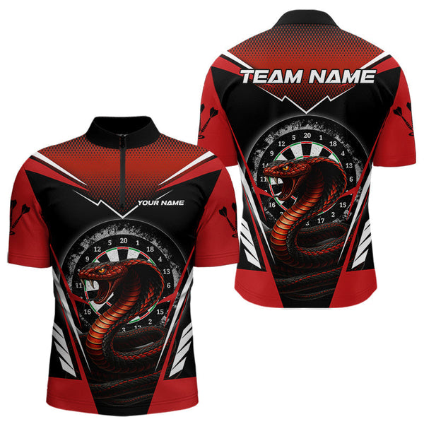 Maxcorners Maroon Cobra & Dartboard Men's Darts Polo Shirt - Custom Name For Darts Jersey LM1307