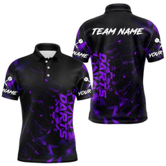 Maxcorners Custom Black And Purple Wolf Dartboard Dart Jersey For Men Outfits Dart Team Jerseys LM1109