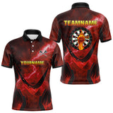 Maxcorners Lightning Red Flame Hand & Darts Men's Darts Shirt - Custom Name For Players LM3006