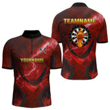 Maxcorners Lightning Red Flame Hand & Darts Men's Darts Shirt - Custom Name For Players LM3006
