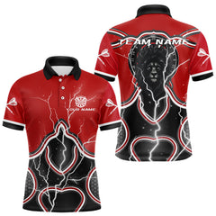 Maxcorners Lightning Dark Lion Dartboard Red Darts Shirt For Men - Custom Name For Players MT2306