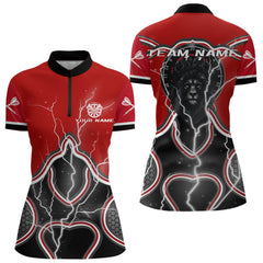 Maxcorners Lightning Dark Lion Dartboard Red Darts Shirt For Men - Custom Name For Players MT2306