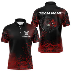 Maxcorners Red Arrows & Dartboard Men's Darts Polo Shirt - Custom Name For Darts Jersey TU1407