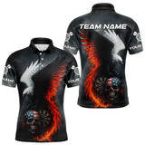 Maxcorners Men's Patriotic Dart Shirt Personalized US Flag Skull & Eagle With Dart Jerseys | Red TU1108