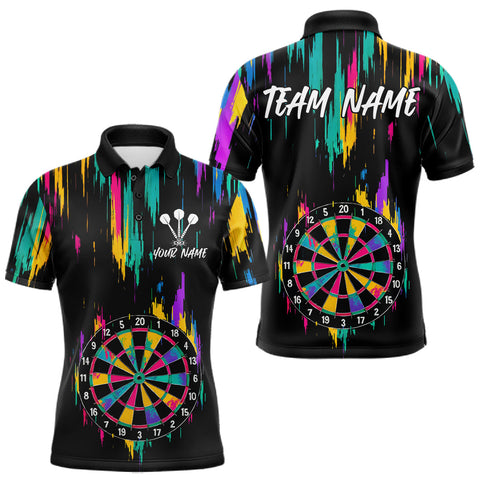 Maxcorners Custom Colorful Grunge Dartboard Darts Jerseys For Men, Darts Team Shirt Personalized MT1408