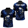 Maxcorners Thunder Lightning Skeleton Dartboard Blue Darts Shirt For Men - Custom Name & Team LM3006