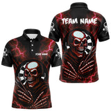Maxcorners Thunder Lightning Skeleton Dartboard Red Darts Shirt For Men - Custom Name & Team LM3006