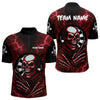 Maxcorners Thunder Lightning Skeleton Dartboard Red Darts Shirt For Men - Custom Name & Team LM3006