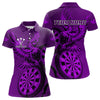 Maxcorners Custom Eagle & Dartboard Purple Stripes Dart Polo Shirts For Men, Dart Team Jerseys LM2007