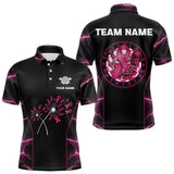Maxcorners Lightning Pink Ribbons Dartboard Darts Shirt For Men - Custom Name & Team Jersey LM3006