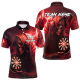 Maxcorners Custom Funny Skull Darts Shirt For Men Personalized Red Dartboard Dart Team Jerseys MT2108