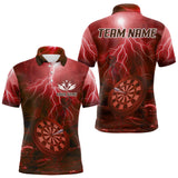 Maxcorners Thunder Dartboard In The Ocean Red Darts Shirt For Men - Custom Name & Team LM3006
