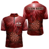 Maxcorners Thunder Dartboard In The Ocean Red Darts Shirt For Men - Custom Name & Team LM3006