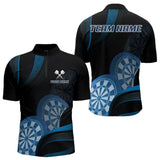 Maxcorners Three Blue-Dartboard 3D Tribal Darts Shirt For Men - Custom Name & Team Jersey LM3006