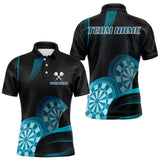 Maxcorners Three Turquoise-Dartboard 3D Tribal Darts Shirt For Men - Custom Name & Team Jersey LM3006
