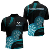 Maxcorners Three Turquoise-Dartboard 3D Tribal Darts Shirt For Men - Custom Name & Team Jersey LM3006