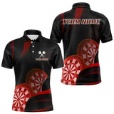 Maxcorners Three Red-Dartboard 3D Tribals Dart Shirt For Men - Custom Name & Team Jersey LM3006