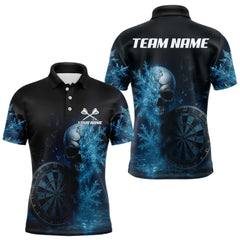 Maxcorners Personalized Icy Skull Dart Shirt Custom Dartboard Team Dart Jerseys For Men LM2408