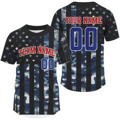 Maxcorners Patriotic Baseball Jerseys Custom Navy Camouflage Baseball Jersey For Men & Youth LM2608