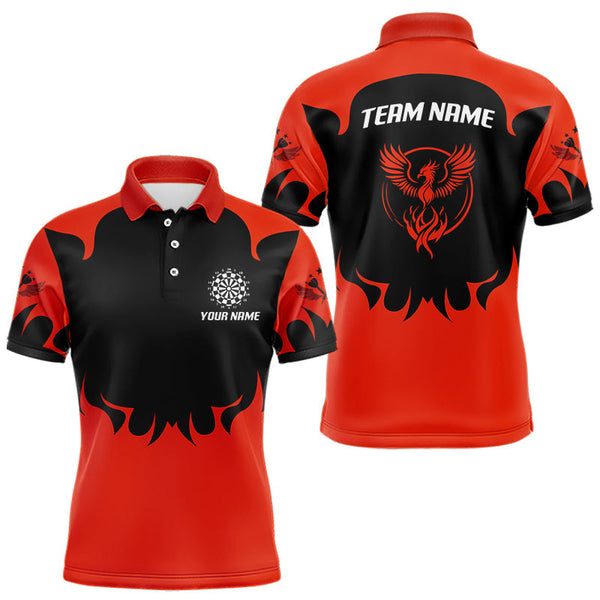 Maxcorners Maroon Phoenix Wings Dart Arrow Darts Shirt For Men - Custom Team & Player Name LM1625