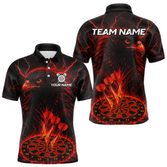 Maxcorners Personalized Lightning Eagle Dart Shirt Custom Red Dartboard Dart Jerseys For Men LM2608