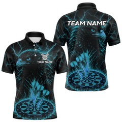 Maxcorners Personalized Lightning Eagle Dart Shirt Custom Blue Dartboard Dart Jerseys For Men LM2608