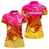 Maxcorners Flames In Vibrant Pink & Yellow Darts Funny Shirt For Men - Custom Team Name LM1625