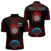 Maxcorners Thunder Dartboards Men's Darts Shirt - Custom Name & Team | Opt1 - Blue Red LM3006