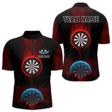 Maxcorners Thunder Dartboards Men's Darts Shirt - Custom Name & Team | Opt1 - Blue Red LM3006