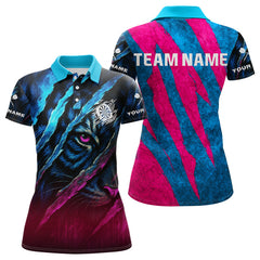 Maxcorners Blue & Pink Claw Scratch Fierce Tiger Darts Shirt For Men - Custom Team Name LM1625