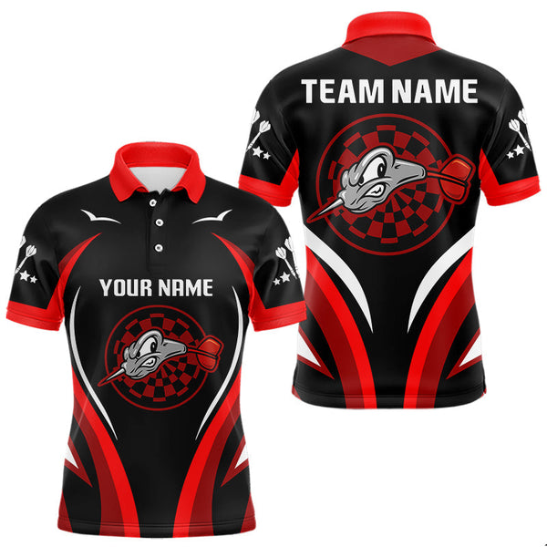 Maxcorners Red Darts Arrow & Dartboard Funny Darts Shirt For Men - Custom Team & Player Name LM1625