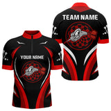 Maxcorners Red Darts Arrow & Dartboard Funny Darts Shirt For Men - Custom Team & Player Name LM1625