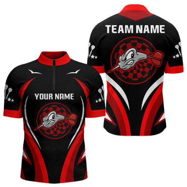 Maxcorners Red Darts Arrow & Dartboard Funny Darts Shirt For Men - Custom Team & Player Name LM1625