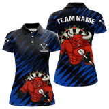 Maxcorners Maroon & White Bull Holding Dart Arrow Darts Shirt For Men - Custom Team Name LM1625