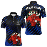 Maxcorners Maroon & White Bull Holding Dart Arrow Darts Shirt For Men - Custom Team Name LM1625