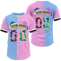 Maxcorners Custom Hiphop Baseball Jersey For Men Retro Streetwear Button Up Baseball Shirt LM1809