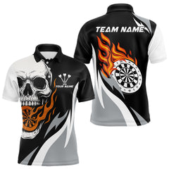 Maxcorners Custom Orange Flame Dartboard Darts Jersey For Men Outfit Dart Team Jersey LM0409