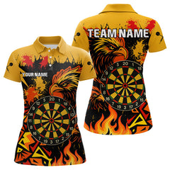 Maxcorners Flaming Eagle With Dart Warriors Darts Shirt For Men - Customizable Name & Team LM0706