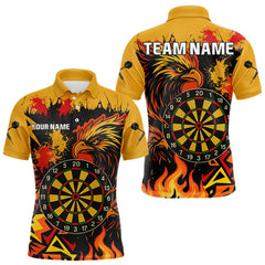 Maxcorners Flaming Eagle With Dart Warriors Darts Shirt For Men - Customizable Name & Team LM0706