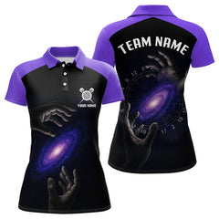 Maxcorners Masterful Hand Galaxy Men's Darts Shirt - Custom Name Cosmic Dartboard Jersey LM0706