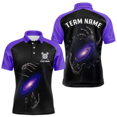 Maxcorners Masterful Hand Galaxy Men's Darts Shirt - Custom Name Cosmic Dartboard Jersey LM0706