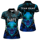 Maxcorners Flame Skull Dartboard Men's Darts Polo Shirt - Custom Name For Players 1 LM1307