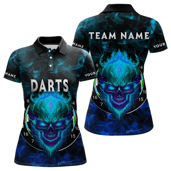 Maxcorners Flame Skull Dartboard Men's Darts Polo Shirt - Custom Name For Players 1 LM1307