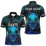 Maxcorners Flame Skull Dartboard Men's Darts Polo Shirt - Custom Name For Players 1 LM1307