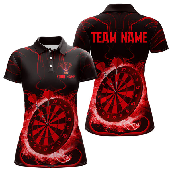 Maxcorners Lightning Smoke Red Dartboard Men's Darts Shirt - Custom Name For Darts Jersey LM1506