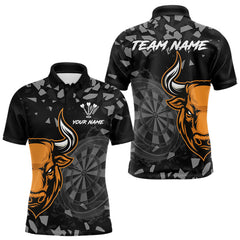Maxcorners Bull & Dartboard Custom Grunge Men's Darts Polo Shirt - Darts Team Jersey 1 LM1307