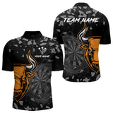 Maxcorners Bull & Dartboard Custom Grunge Men's Darts Polo Shirt - Darts Team Jersey 1 LM1307