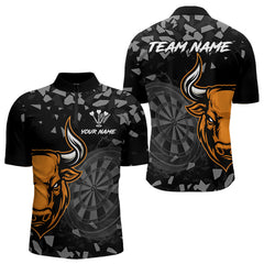 Maxcorners Bull & Dartboard Custom Grunge Men's Darts Polo Shirt - Darts Team Jersey 1 LM1307